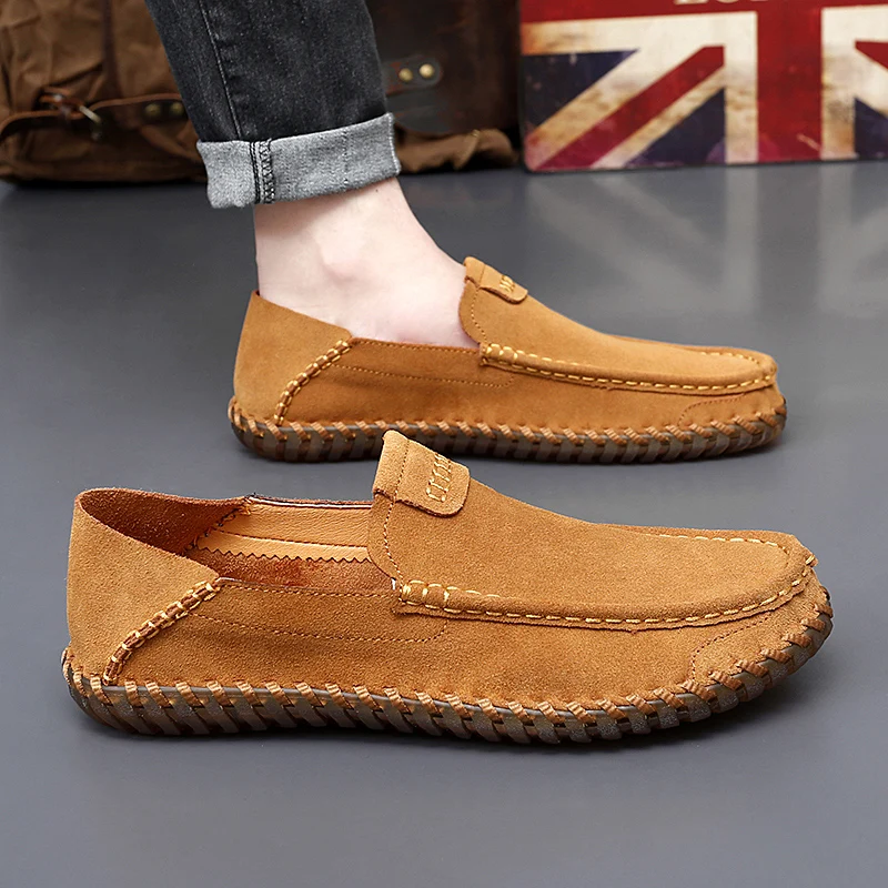 Large Size Fashion Men's Driving Shoes Genuine Leather Loafers Moccasins Men's Flats Breathable Casual Boat Shoes
