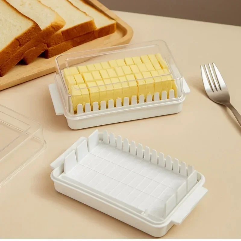 Protable Solid Butter Cutting Storage Box Refrigerator Fresh Keeping Box Breakfast Cheese Fresh-keeping Kitchen Accessories
