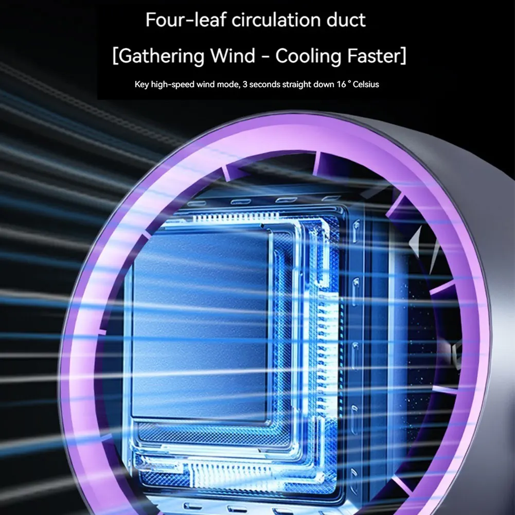 Wall-Mounted Desk Fan Rechargeable Desktop Fan Digital Display 100 Speeds for Home Office Kitchen Travel Camping