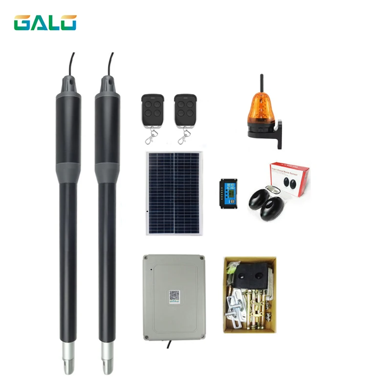 פאנל סולארי לפתיחת שערים עם שני שערים נדנדה עד 440 פאונד עם קיט מלא אוטומטי ושלט