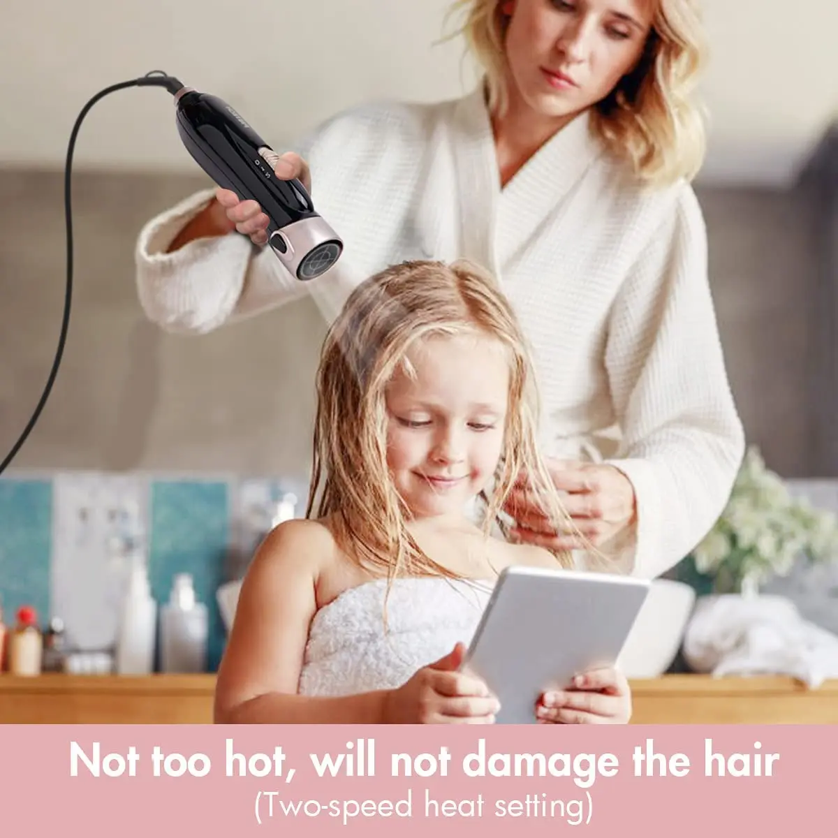 Pritech 4 in 1 Hair Blow Dryer Brush Salon Styler Kit Hot Comb for Women,Negative Ion Electric Hair Straightener Curling Irons