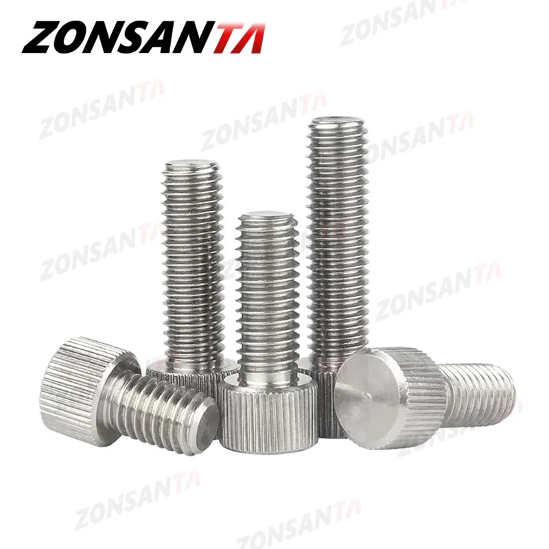 Premium 304 Stainless Steel Knurled Thumb Screws with Flat Round Head