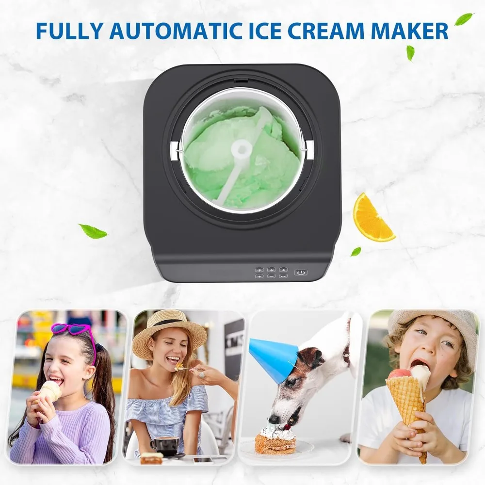 1.3 Quart Ice Cream Maker Machine with Built-in Compressor, Fully Automatic and No Pre-freezing, 1 Hour Keep-Cooling 6