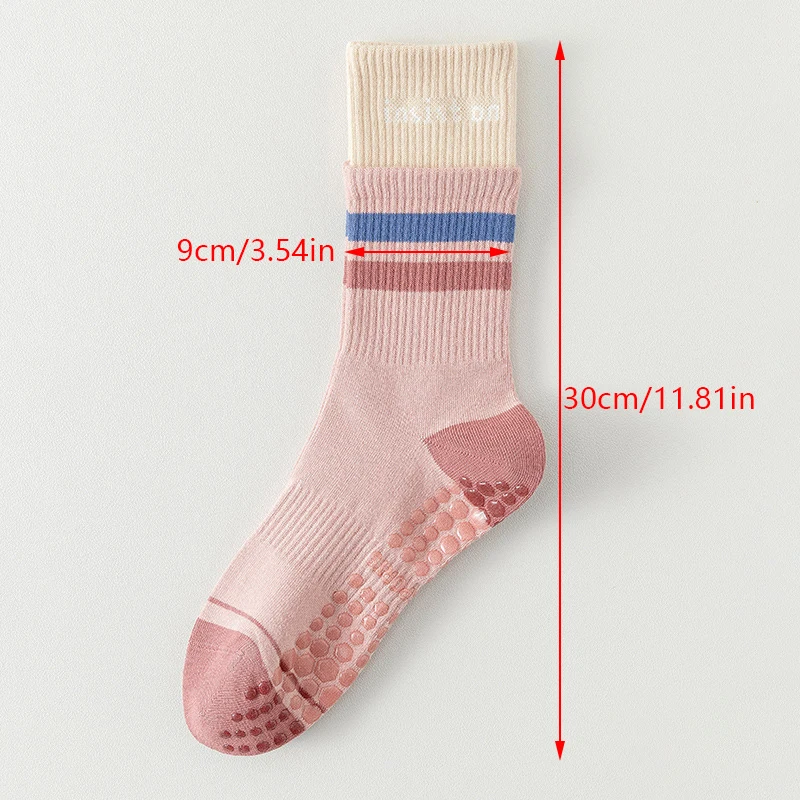Yoga Cotton Breathable Socks Mid-calf Solid Color Striped Anti-slip Sports Socks Pilates Socks Dance Fitness Training Socks 9 Sd9613f403f5b40dc97f66aea6a21036fb