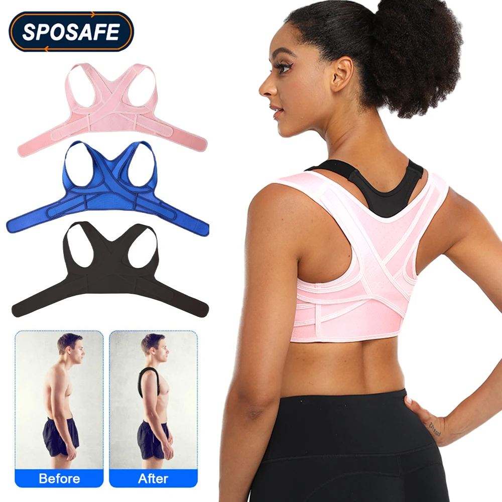 

Posture Corrector Adjustable Upper Back Brace Breathable Back Support Straightener for Neck Shoulder Clavicle Lumbar Pain Relief