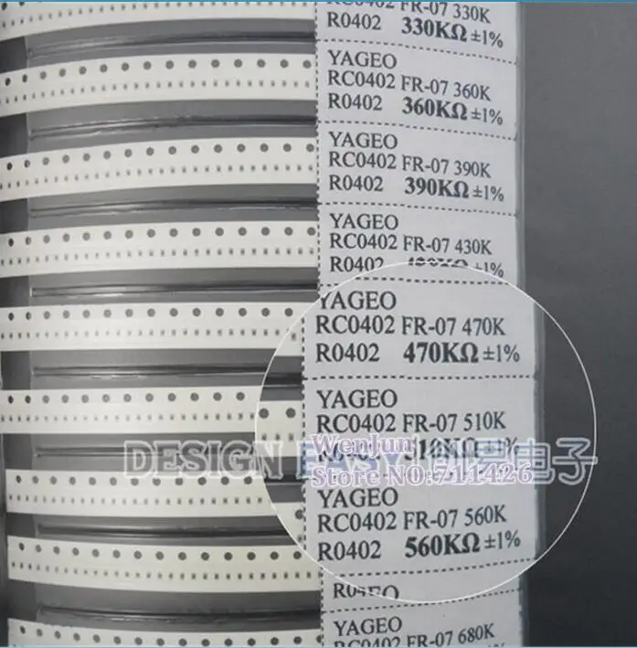 RC0402 0402 Series YAGEO SMD Resistor 170types 8500pcs in Total 1% Tolerance Electronic Components Sample Book