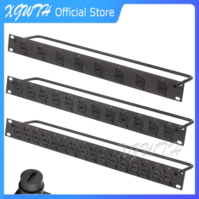 

HDMI аудио видео кабель 4K HD разъем коннектор 19 дюймов 1U стойка патч-панель 8 12 16 каналов