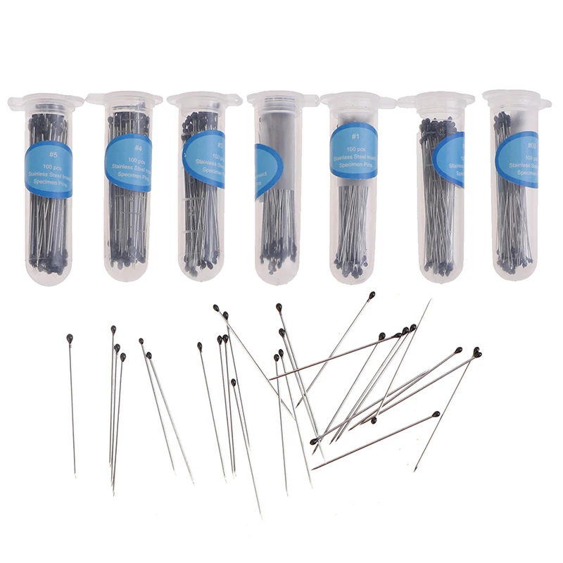 100Pcs Stainless Steel Specimen Needle Insect Pins With Plastic Box For School Lab Education Entomology Body Dissection Supplies images - 6