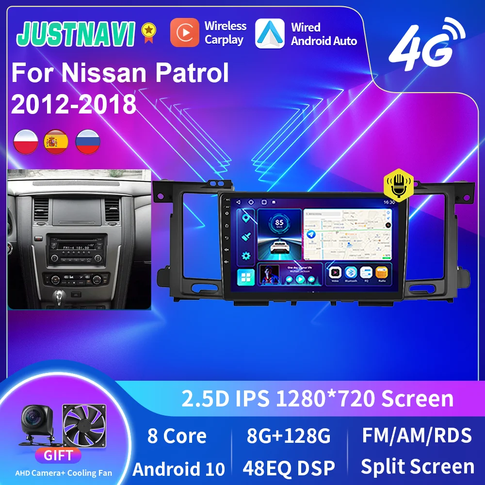 

JUSTNAVI Car Radio Carplay For Nissan Patrol 2012-2018 Stereo Multimedia Video DSP Player Android Auto Navigation GPS Autoradio
