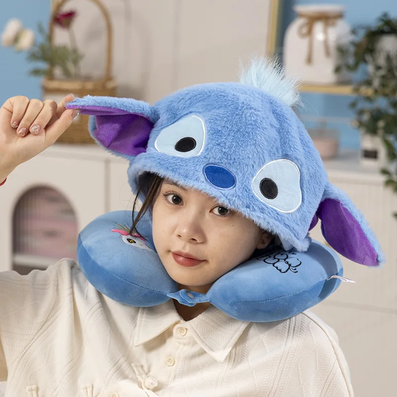 Disney Cartoon Stitch U-shaped Neck Pillow Alien Stuffed Anime Comfortable Sullivan Nap Pillow Airplane Travel Pillow Gifts 2