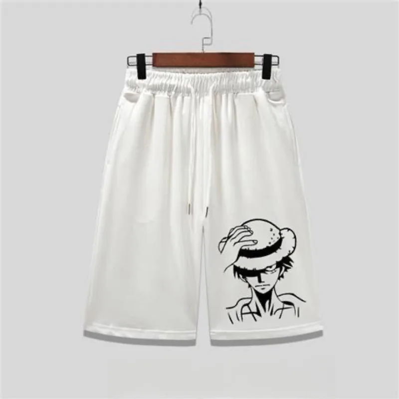 Summer Men's One Piece Short Pants  Two-dimensional Casual Five-minute Pants  Loose Anime Trendy Brand Knee Print 5