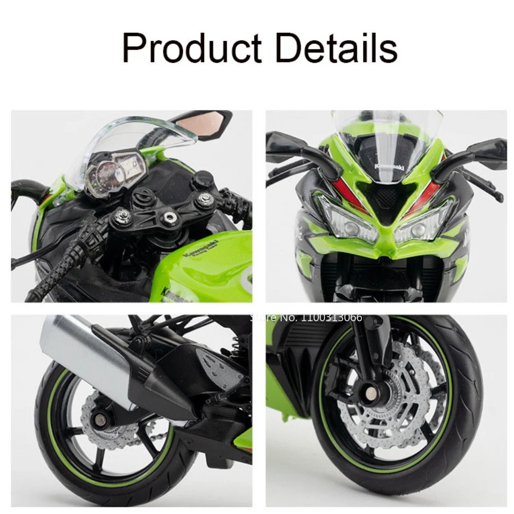 1:12 Kawasaki NIJIA ZX-6R Motorcycle Alloy Model Cars Toys Rubber