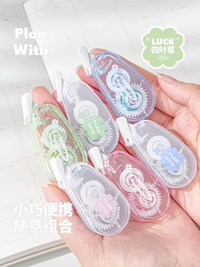 MINKYS 2 개/대 귀여운 네 잎 클로버 장식 테이프 롤러 저널 스크랩북 DIY 낙서 와시 테이프 마킹 테이프