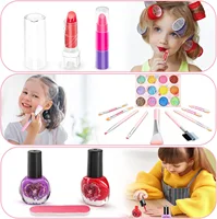 Kids Makeup Toy Kit for Girls, Washable Makeup Set Toy with Real Cosmetic Case for Little Girl, Pretend Play Makeup Beauty Set B 4