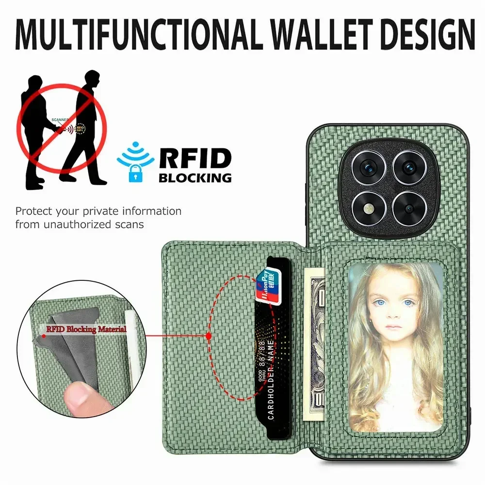 RFID Leather Magnetic Card Holder Phone Case - Premium Back Cover and Bumper