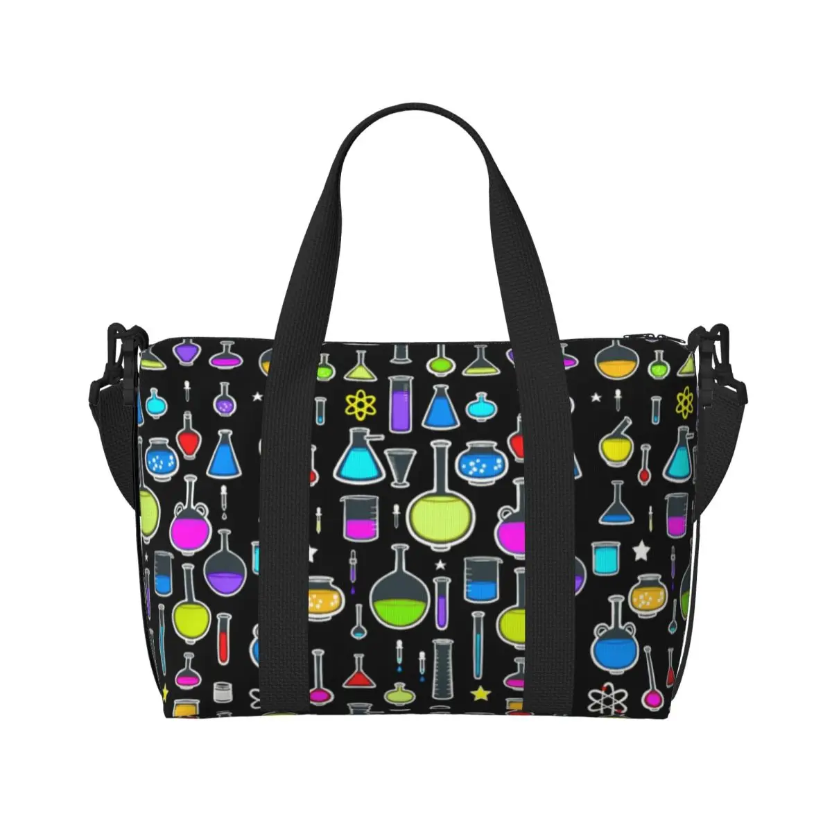 Beakers Laboratory Technology Tote Bag for Women Big Capacity Science Chemistry Beach Gym Travel Bags