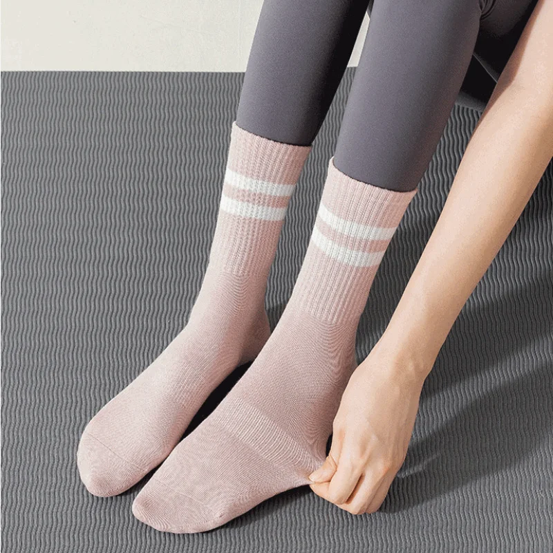 Professional Dance socks Cotton Mid-tube Bottom Modern dance sock Non-slip  Silicone Indoor Fitness Socks Floor Socks Dance Sport