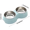 Stainless Steel Double Pet Bowl Wheat Straw Base Dog Cats Feeder Cat Puppy Feeding Food Water Container Dispenser Pet Supplies 3
