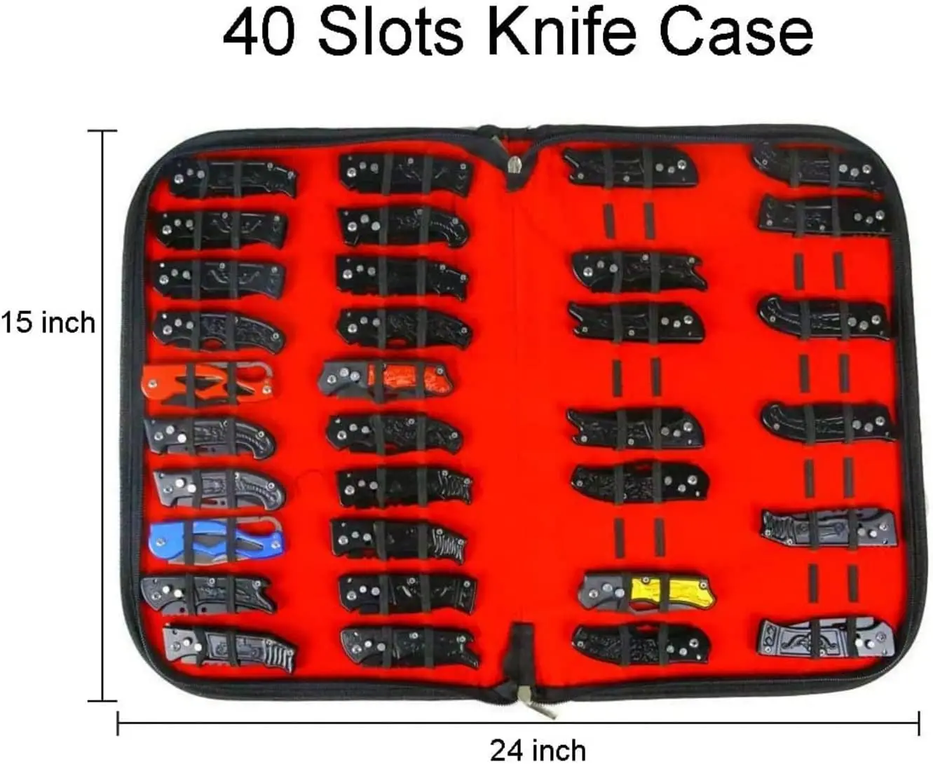Knife Display Case Storage for 40+ Pocket Knives Folding Holder Organizer