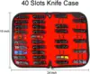 Knife Display Case, Knife Case, Knife Storage Case for 40+ Pocket Knives, Folding Knife Holder Organizer, Knives Roll Collection 1