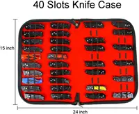 Knife Display Case, Knife Case, Knife Storage Case for 40+ Pocket Knives, Folding Knife Holder Organizer, Knives Roll Collection 1
