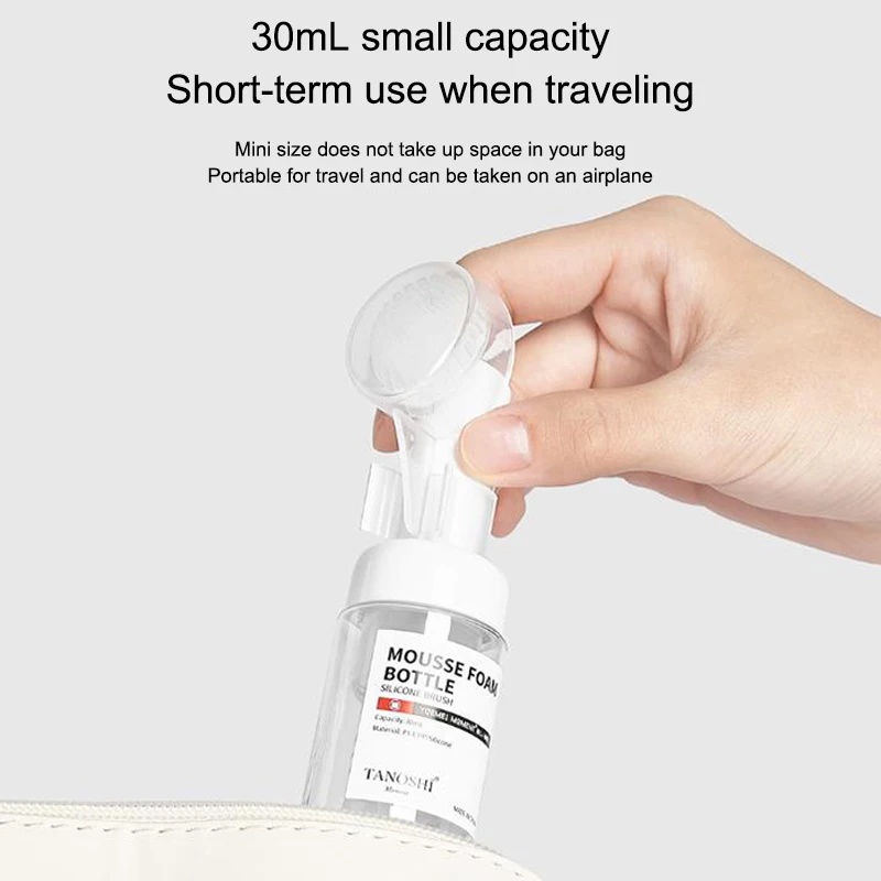 Silicone Brush Foaming Pump Bottle – Empty Face Cleaning Container (1PC, Multiple Sizes)