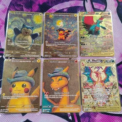2024 Metal Pokemon Cards Letters Golden Eevee Charizard Pikachu Shiny Iron Pokémon GX Vmax EX Mewtwo Game Children Toys Gift