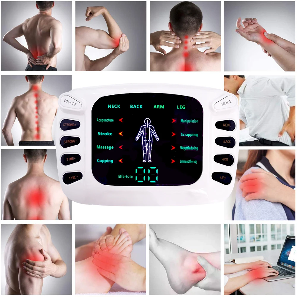 Newest Multifunctional Tens Machines Unit Electrical Massager Pulse Muscle  Stimulator Back Pain Relief Therapy Massageador Tens Unit Pads