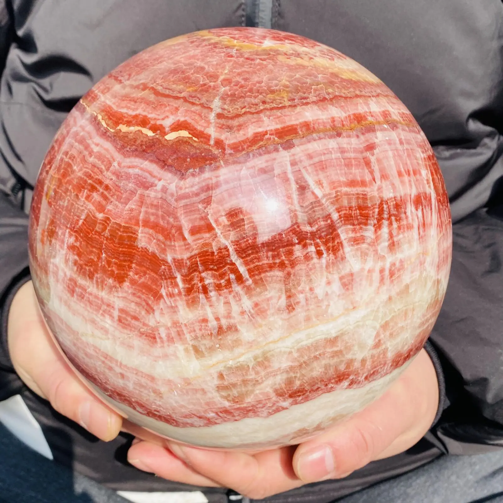 

Magical Natural Red Texture Stone Ball Quartz Crystal Mineral Specimen Reiki Healing Home Office Degaussing Decoration Gem Gift