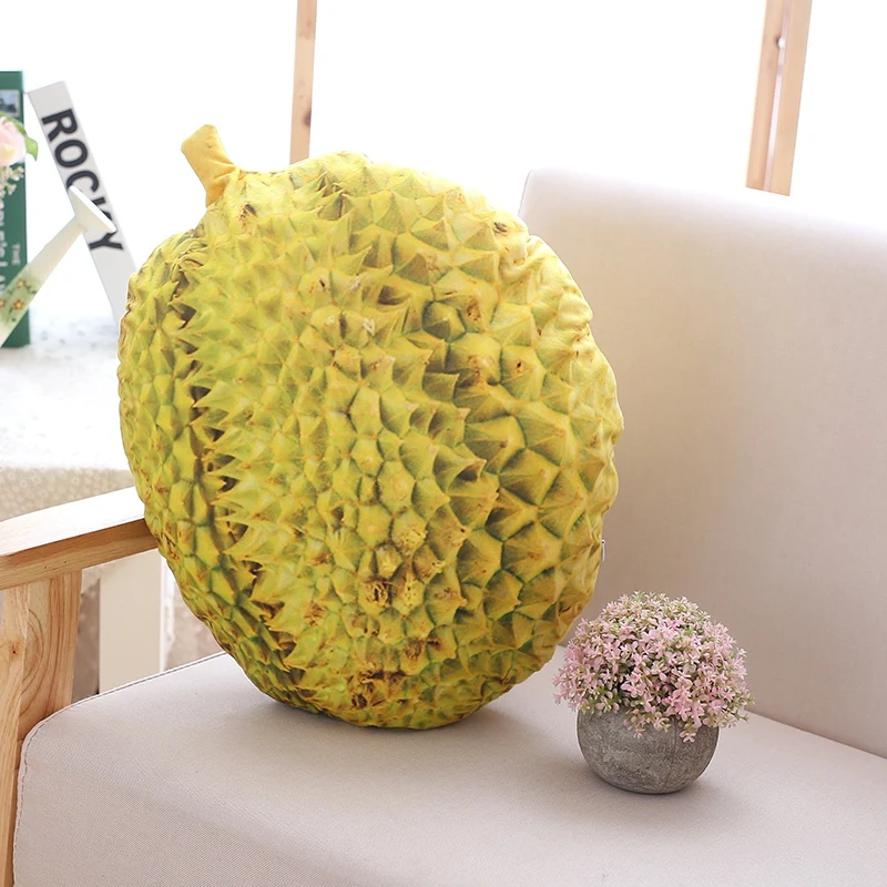 Lifelike Fruits Plush Toy Stuff Fruit Pillow Strawberry Pineapple Durian Hami Melon Eggplant Carrot Decorative Toy Throw Pillow