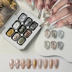 Maillard Radiant Gloss Gel Nail Polish Set - Metallic Glitter & Reflective Finish (001)