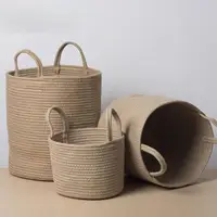 Wicker Basket Hand-woven Storage Basket Rope Woven Deep Foldable Storage Laundry Basket Toy Sundries Storage Basket 1