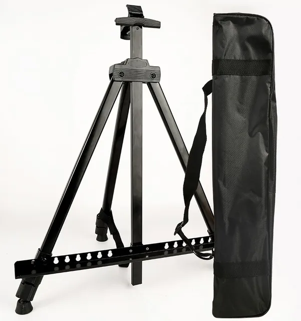 Cavalletto per schizzi portatile regolabile in metallo Disegno per schizzi per artisti Forniture artistiche Supporto per cavalletto da viaggio pieghevole con borsa da esterno 6