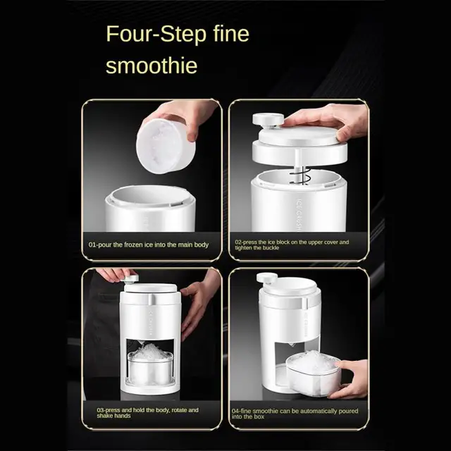 Multi-function Ice Planer Household Small Manual Smoothie Machine Hand Crushed Ice Breaker Portable Hail Machine Kitchen Tools 5