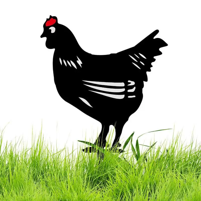

Rooster Animal Silhouette Pile Shadow Decoration Stake Garden Gardening Decoration Chicken Silhouette Country Yard Art Gifts