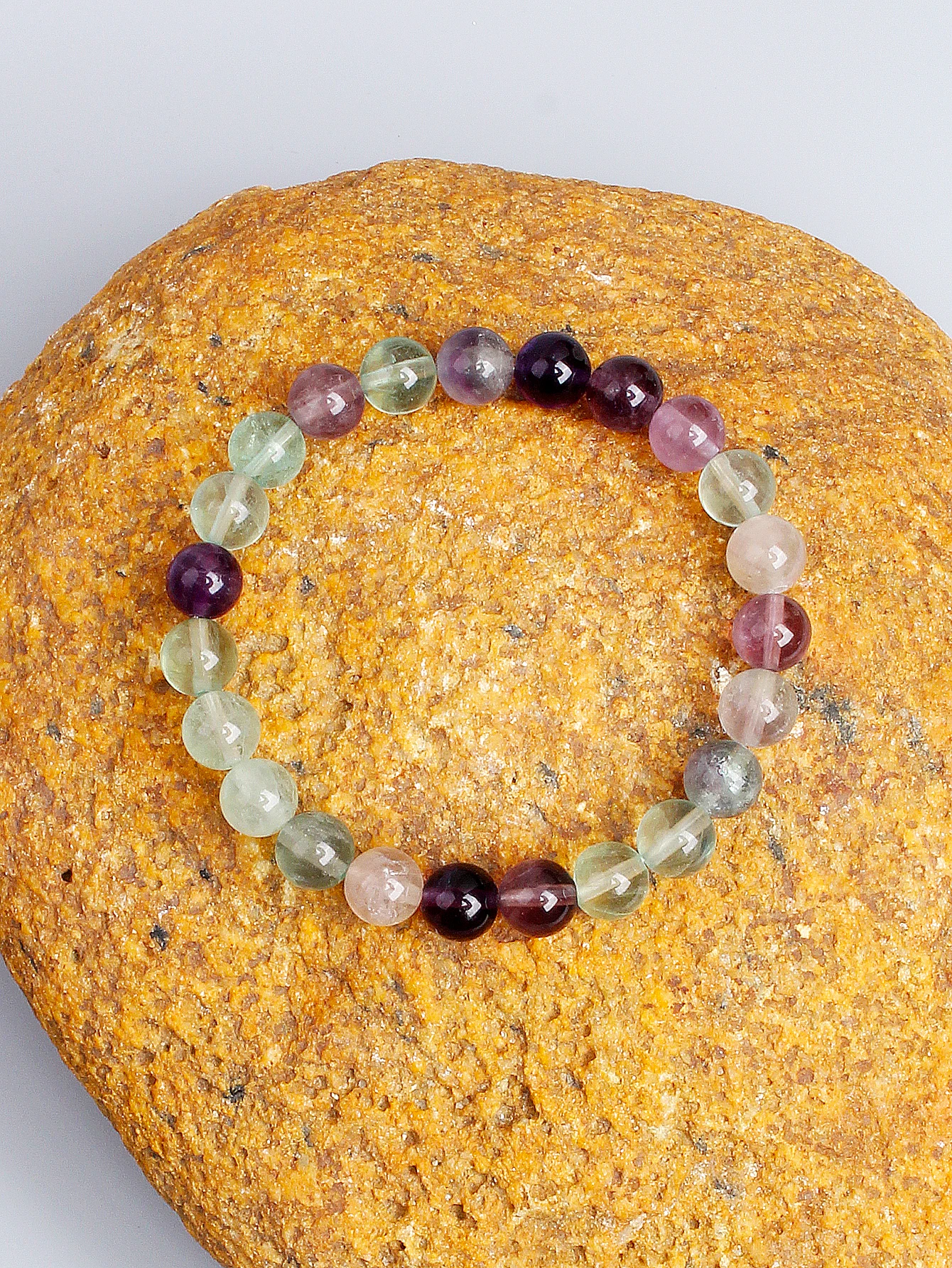 Natural Fluorite Bead Bracelet Crystal Healing Chakra Jewellery_voghion.com
