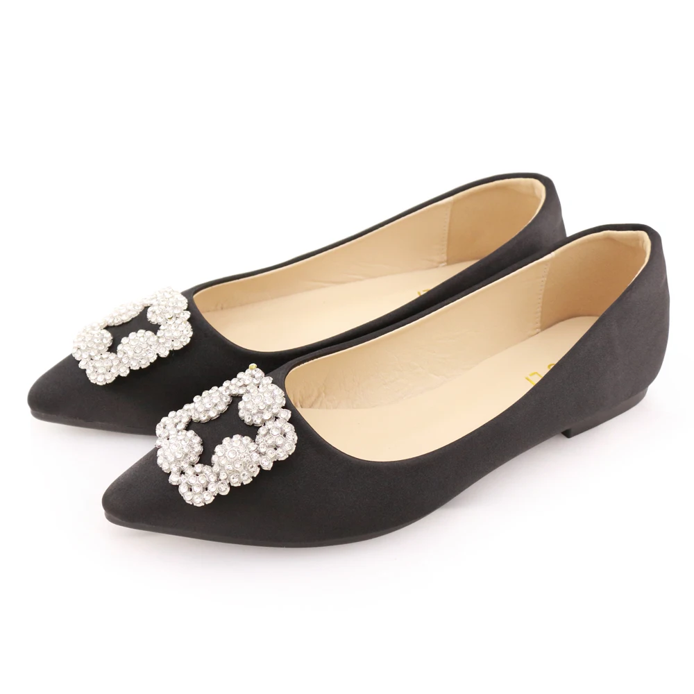 

Women's Shoes Spring Summer Single Shoes Fashion Silk Pointed Shoes Flat Bottom Comfortable Plus Size 43