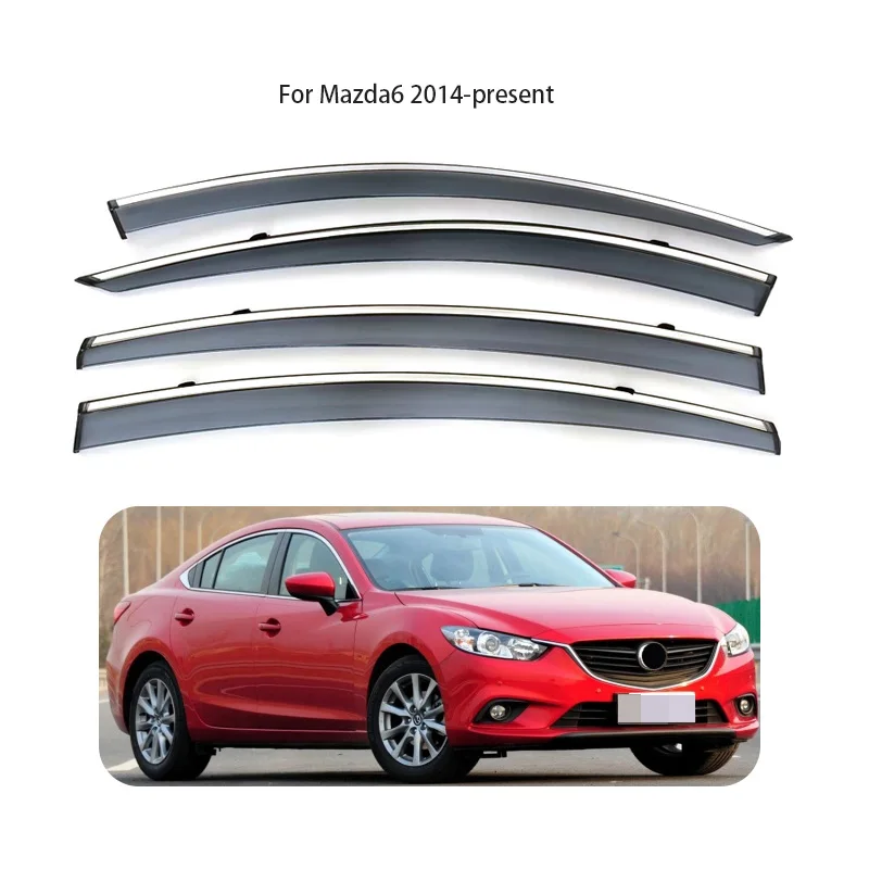 Door Window Visor Rain Shield Weather Vent Deflector for Mazda6/Atenza 2014-present