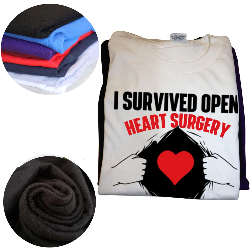Lustige I Survived Open Heart Surgery Attack Survivor Recovery T-Shirts Baumwolle Streetwear Kurzarm Geschenk T-Shirt Herrenbekleidung – Detail 3