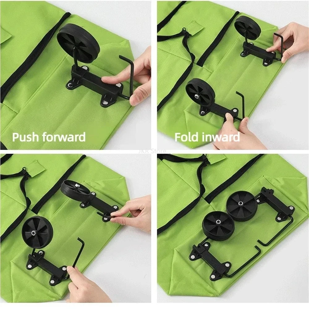 Compact Foldable Grocery Trolley with Wheels – Versatile Backpack for Home and Travel Shopping