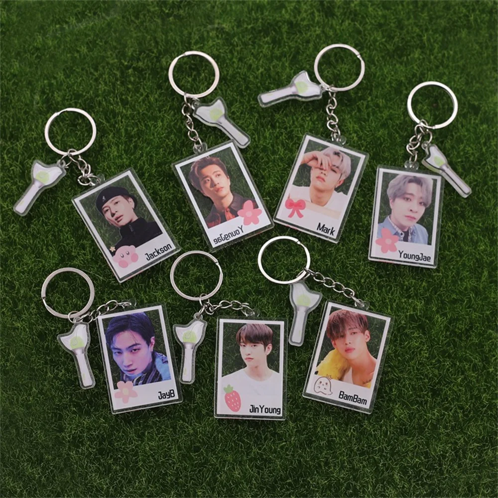 

Kpop GOT7 2 PCS Double Sided Transparent Acrylic Keychain Bag Pendant Jackson Wang Park Jin Young Mark Tuan Gift Fans Collection