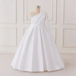 Elegant Sky Blue Princess Dress with Bow Design - Perfect for Birthdays and Special Occasions (White)