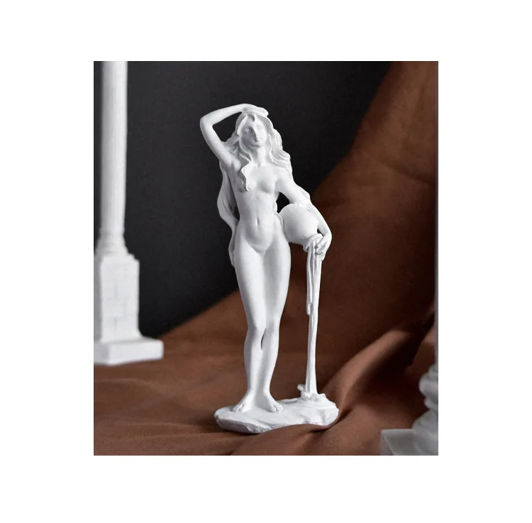 Statue Vénus grecque blanche debout avec sphère
