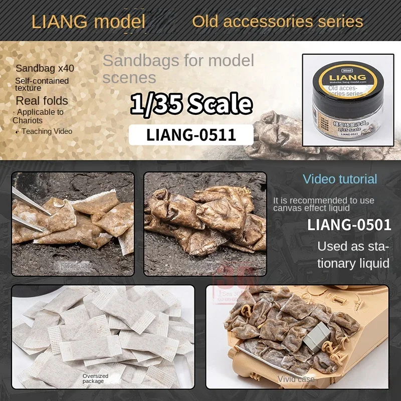 Model Tool Accessories 0511 Model Scenario Tank Sandbags 40 packs