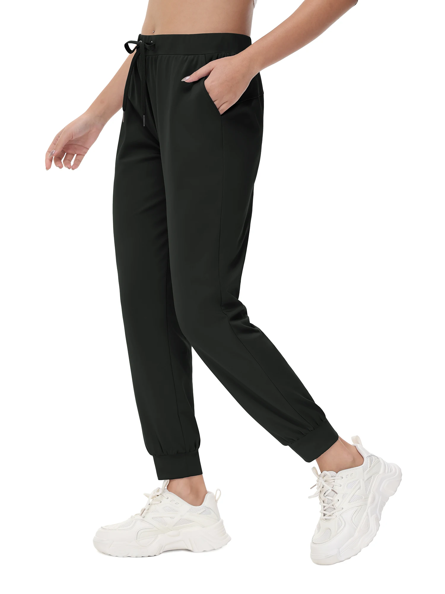 Women Quick-Dry Sports Pants Running Fitness Gym Sweatpants Outdoor Jogging Workout Trousers Cuffed Pants with Pockets 3