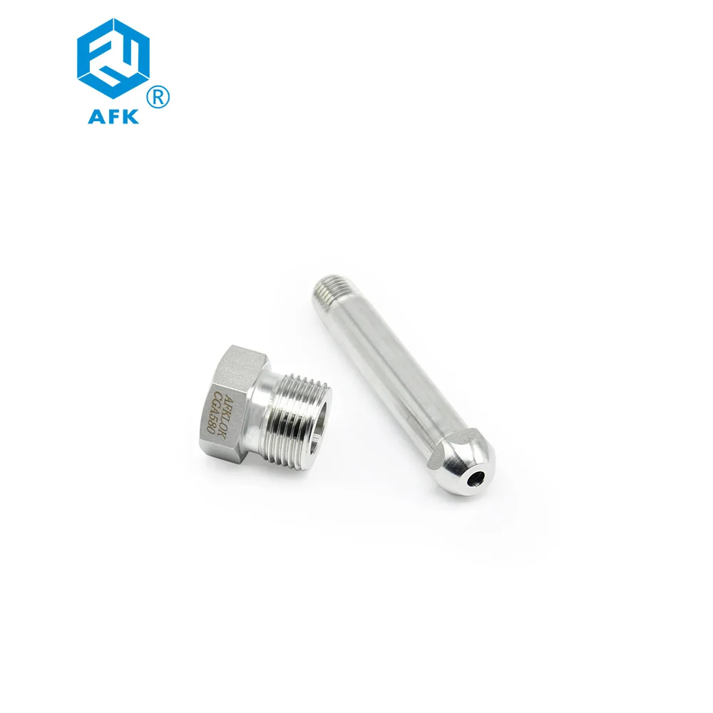 

Stainless Steel 316 1/4NPT Male X CGA320 CGA330 CGA580 Cylinder Fitting For Connecting Helium, nitrogen and oxygen cylinders