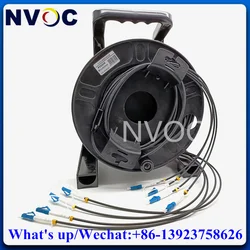 4C SM 100M 150M Portable Field Deployable Tactical Fiber Optic TPU/LSZH Cable Reels Winding Drum PCD235 with LC-LCUPC Connector
