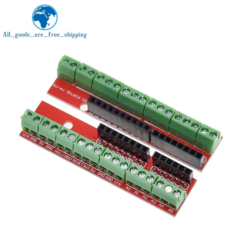 TZT 1/3SET Screw Shield V2 Study Terminal-Erweiterungsplatine (doppelte Unterstützung) für Arduino UNO R3