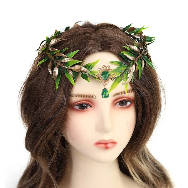 Corona Principessa Con Foglie E Strass - Tiara Per Feste, Matrimoni E Cosplay - Foto 6