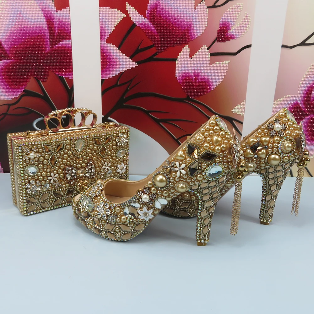 Gold Shoes And Matching Clutch Bag gadgeneralproano.gob.ec